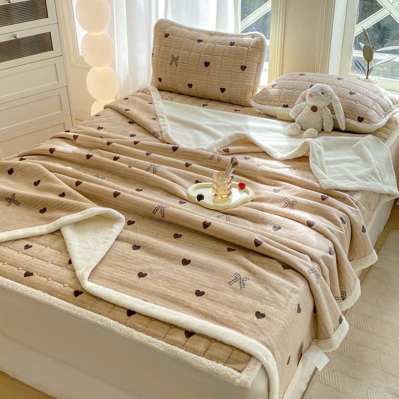 NỈ NHUNG- chăn nhung ga gối 4 món