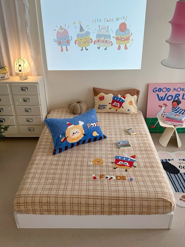 SET GA GỐI- Set ga gối chất liệu nỉ nhung.