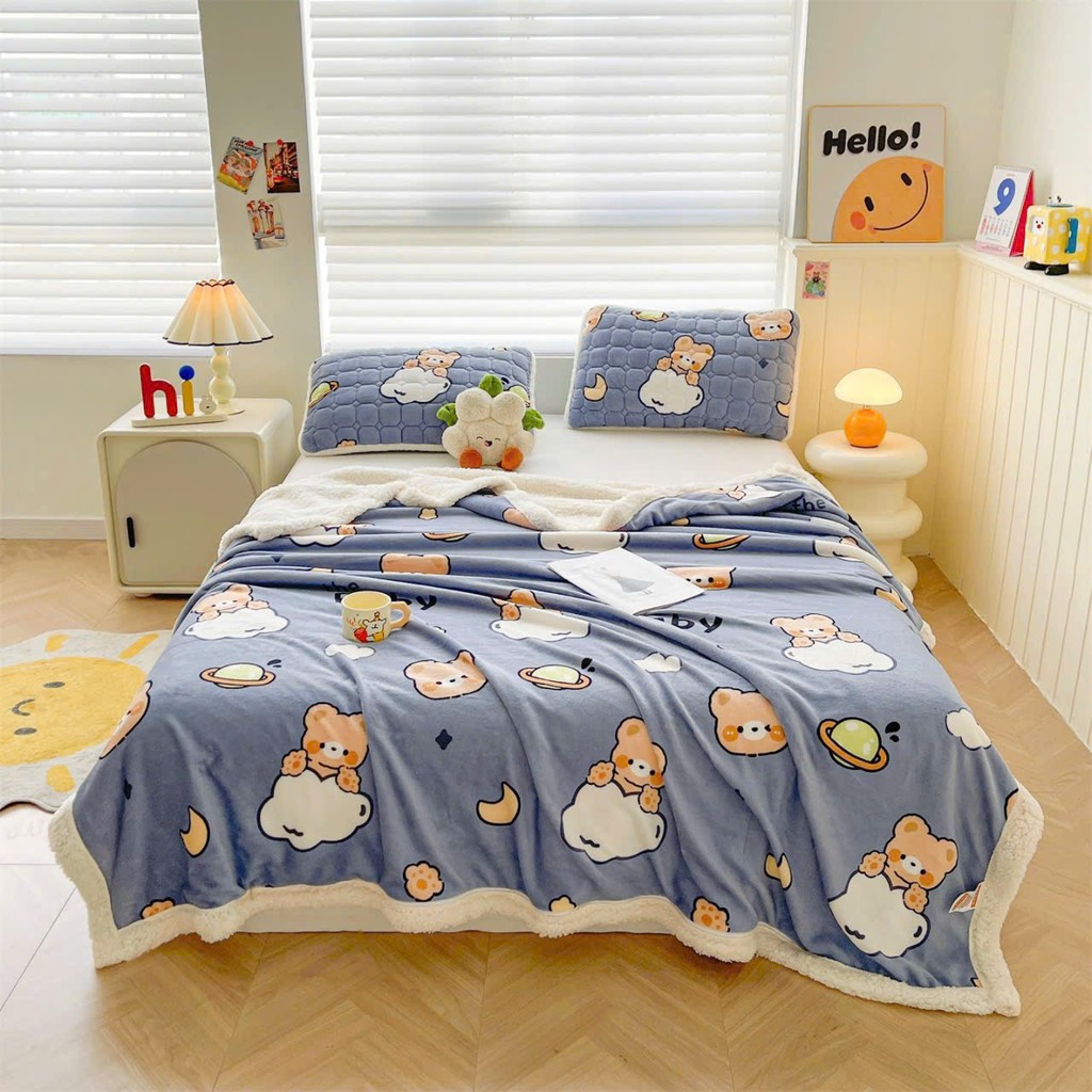 CHĂN NỈ NHUNG- Chăn nỉ nhung có khoá kéo