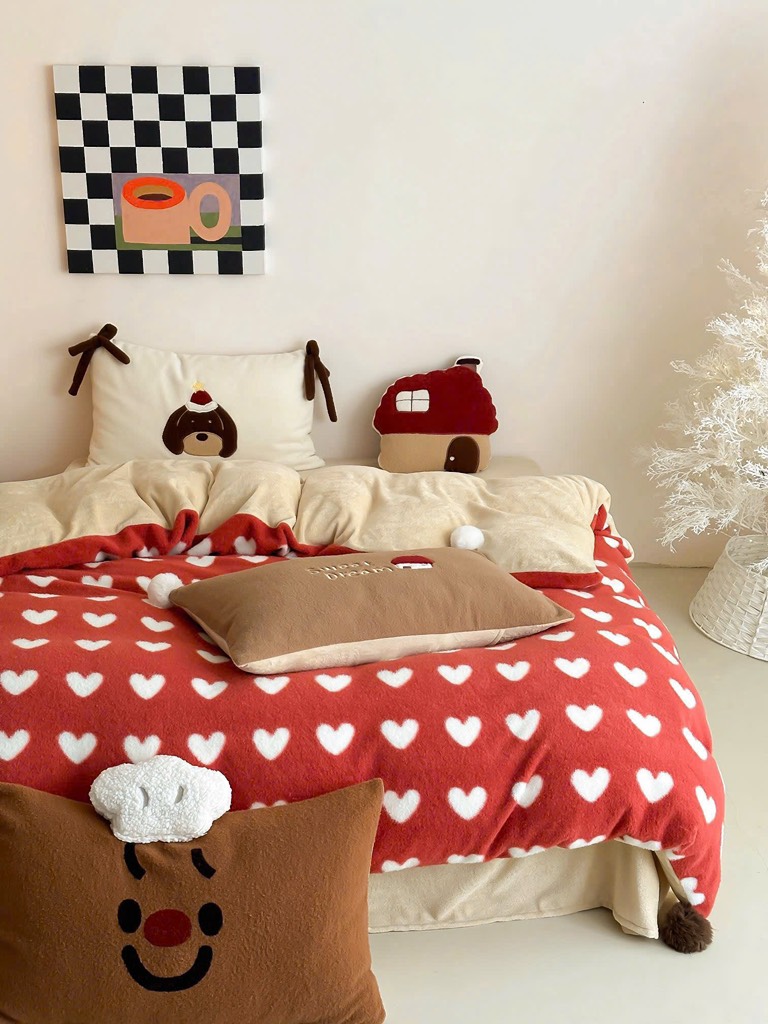 NỈ NHUNG- Nỉ Nhung 5 món Thêu nối Cao Cấp