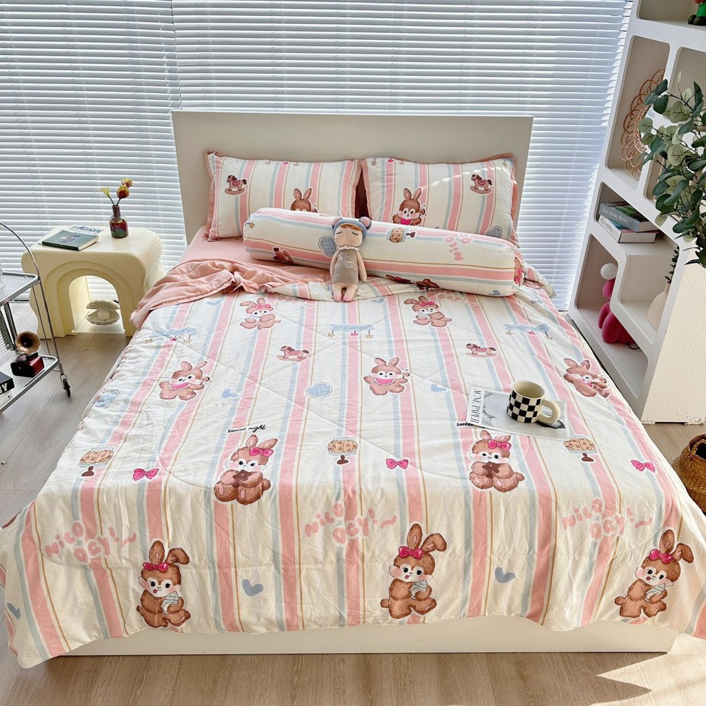 SET CHĂN CHẦN- Set chăn chần xơ đậu 5 món