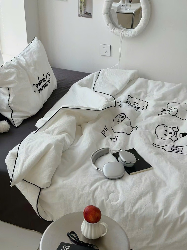 SET CHĂN CHẦN- Set chăn chần cotton đũi thêu