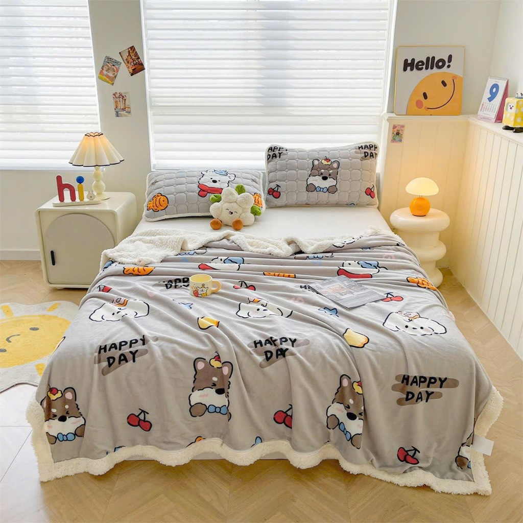 CHĂN NỈ NHUNG- Chăn nỉ nhung có khoá kéo
