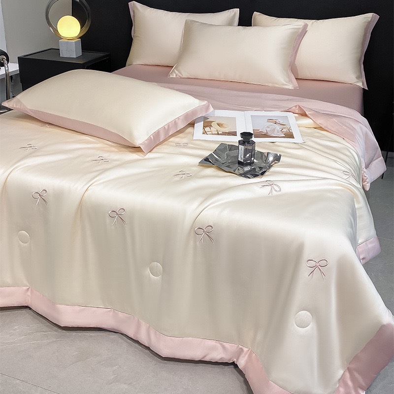 PHI LỤA- Set phi lụa chăn chần tulip/nơ