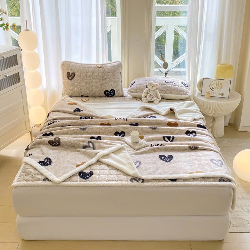 NỈ NHUNG- chăn nhung ga gối 4 món