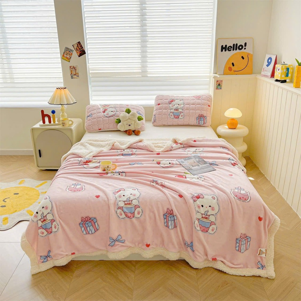 CHĂN NỈ NHUNG- Chăn nỉ nhung có khoá kéo