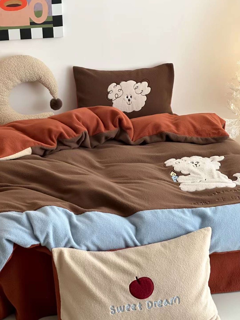 NỈ NHUNG- Nỉ Nhung 5 món Thêu nối Cao Cấp