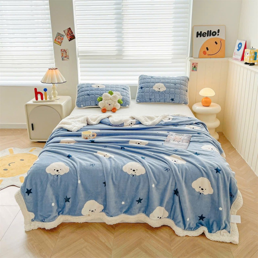 CHĂN NỈ NHUNG- Chăn nỉ nhung có khoá kéo