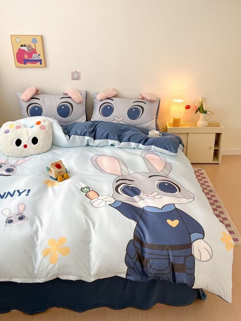 COTTON ĐŨI- Bộ vỏ chăn ga gối CARTOON (mã 92)