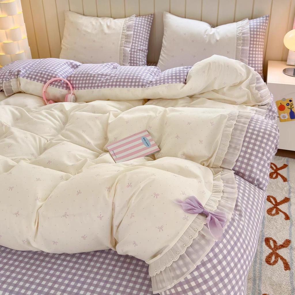 COTTON ĐŨI- Set cotton đũi mix ren nơ