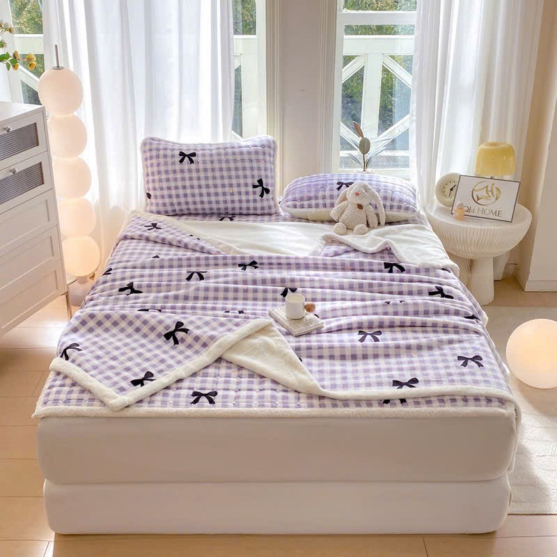 NỈ NHUNG- chăn nhung ga gối 4 món