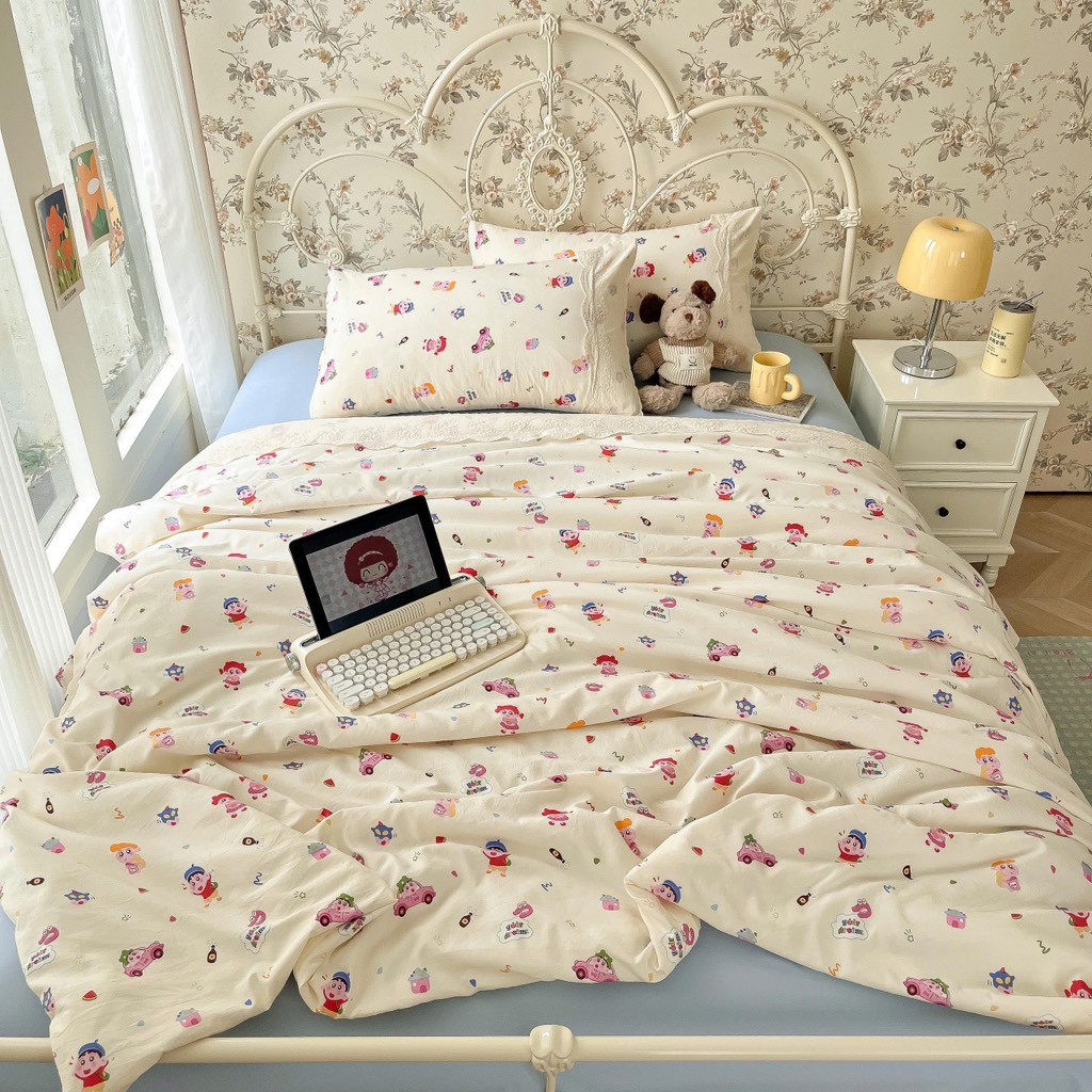 ĐŨI SỢI TRE- Bộ vỏ chăn ga gối đũi sợi tre mix ren