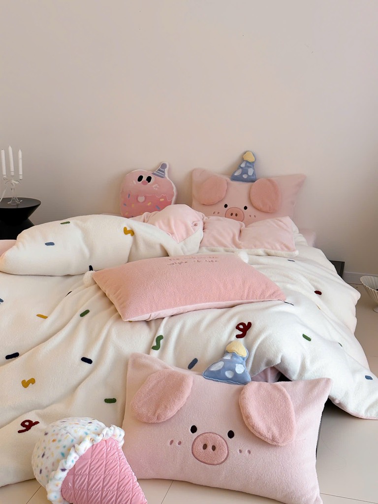 NỈ NHUNG- Nỉ Nhung 5 món Thêu nối Cao Cấp