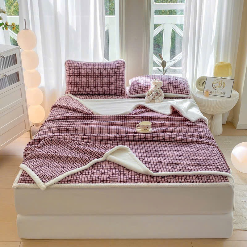 NỈ NHUNG- chăn nhung ga gối 4 món