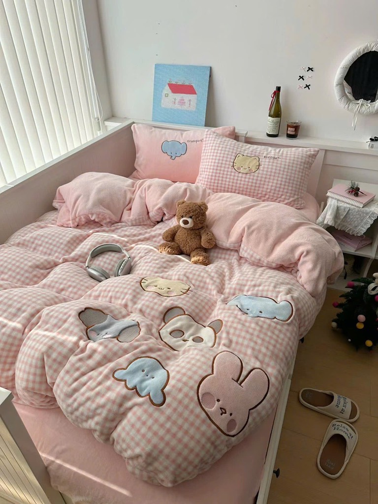 NỈ NHUNG- Set Nỉ Nhung Thêu Nổi Animal