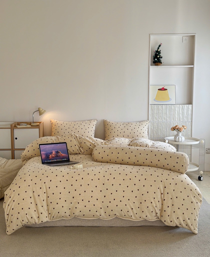 NỈ NHUNG- Set trần ga gối vỏ chăn