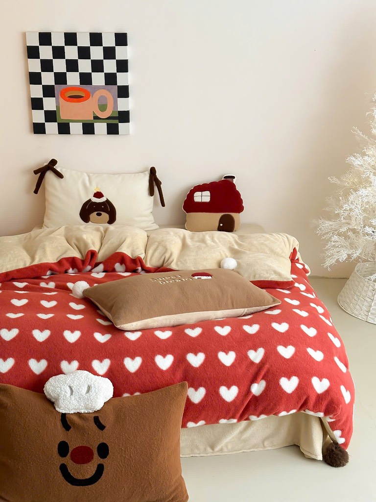 NỈ NHUNG- Nỉ Nhung 5 món Thêu nối Cao Cấp