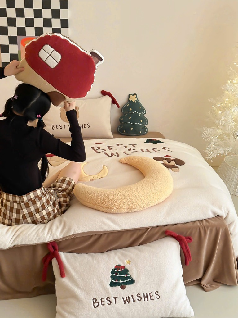 NỈ NHUNG- Nỉ Nhung 5 món Thêu nối Cao Cấp