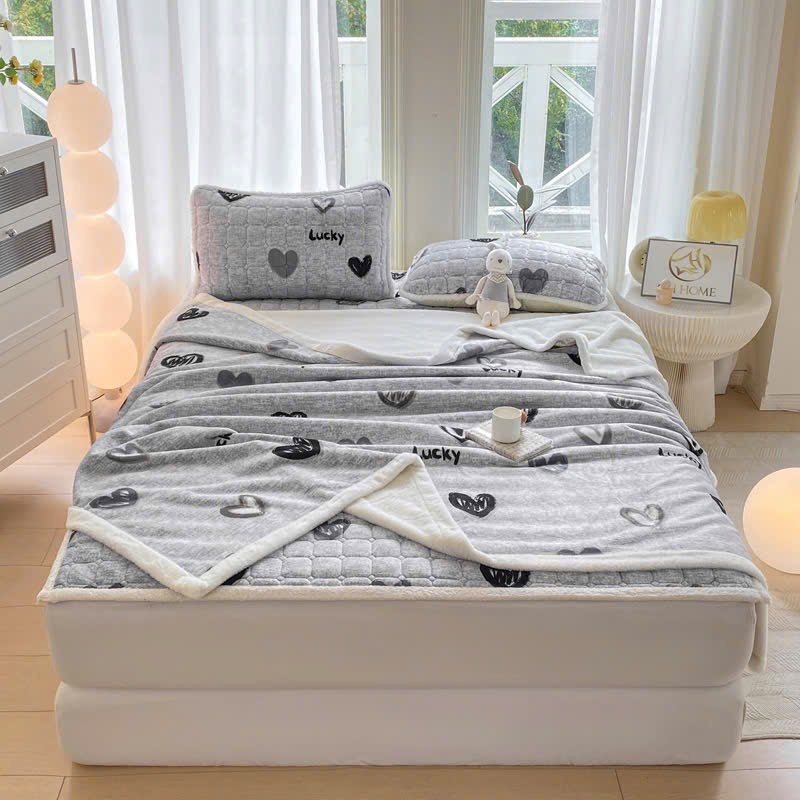 NỈ NHUNG- chăn nhung ga gối 4 món