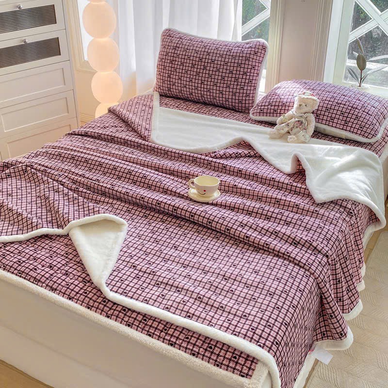 NỈ NHUNG- chăn nhung ga gối 4 món