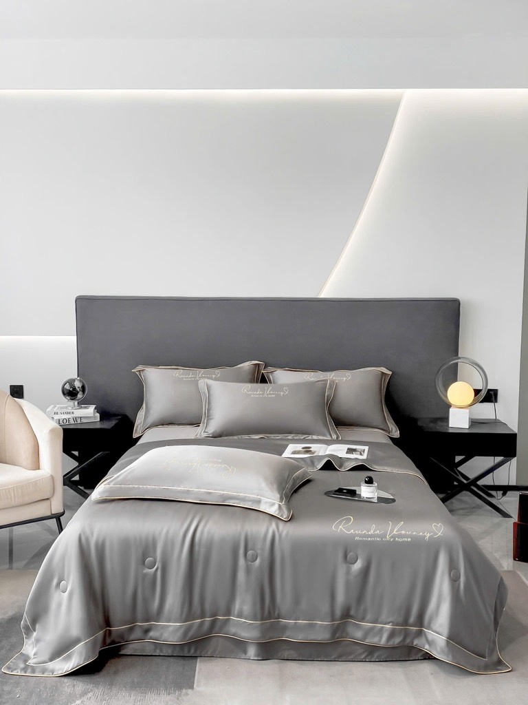 PHI LỤA- Set chăn chần Phi lụa Romantic