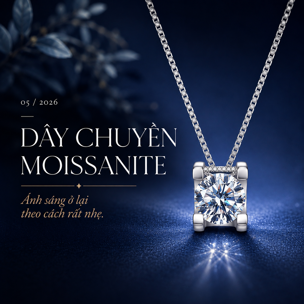 Dây chuyền moissanite – ánh sáng ở lại theo cách rất nhẹ