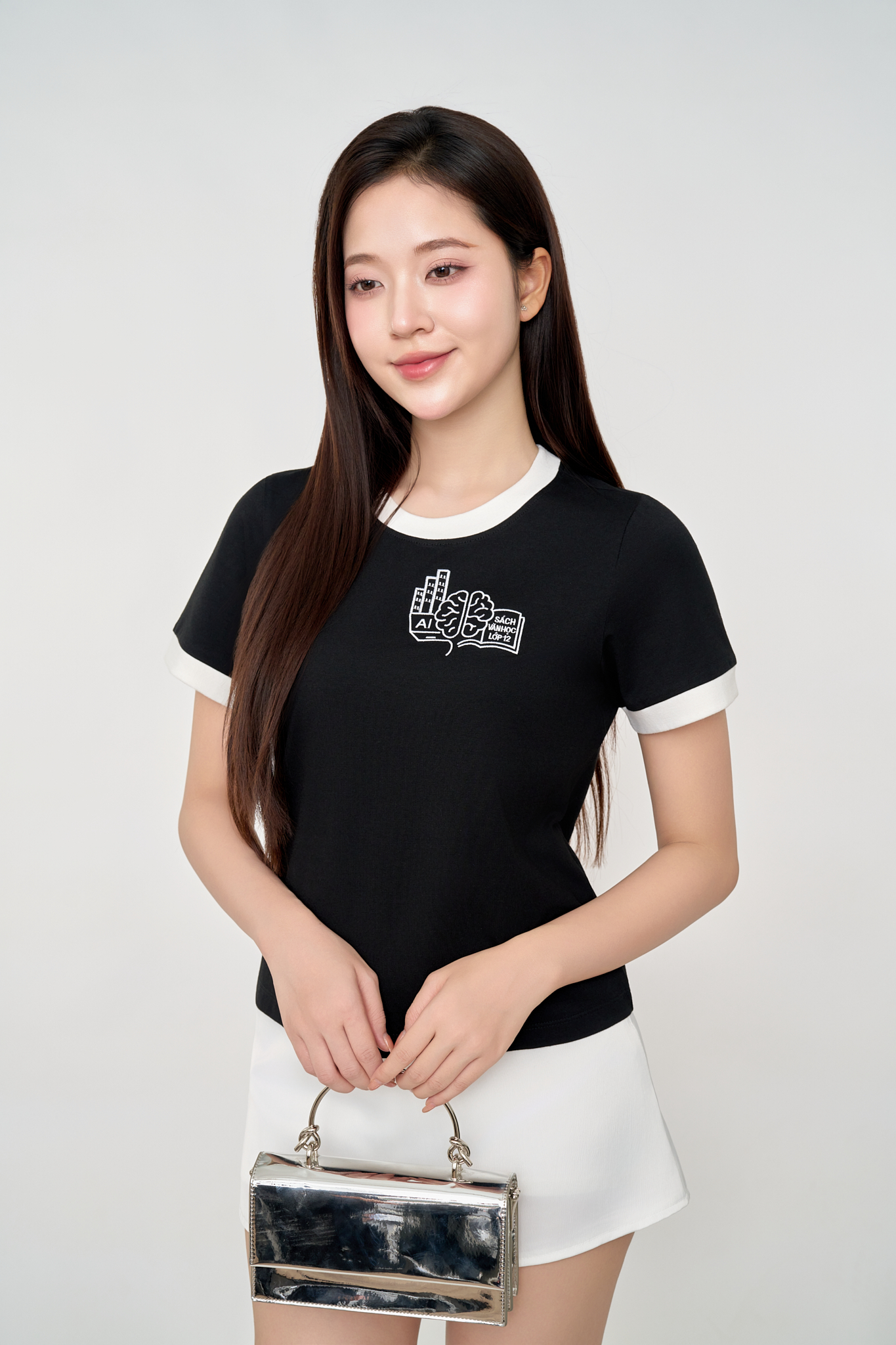 Áo Thun Nữ Bamboo Cổ Tròn Phối Bo Cá Tính