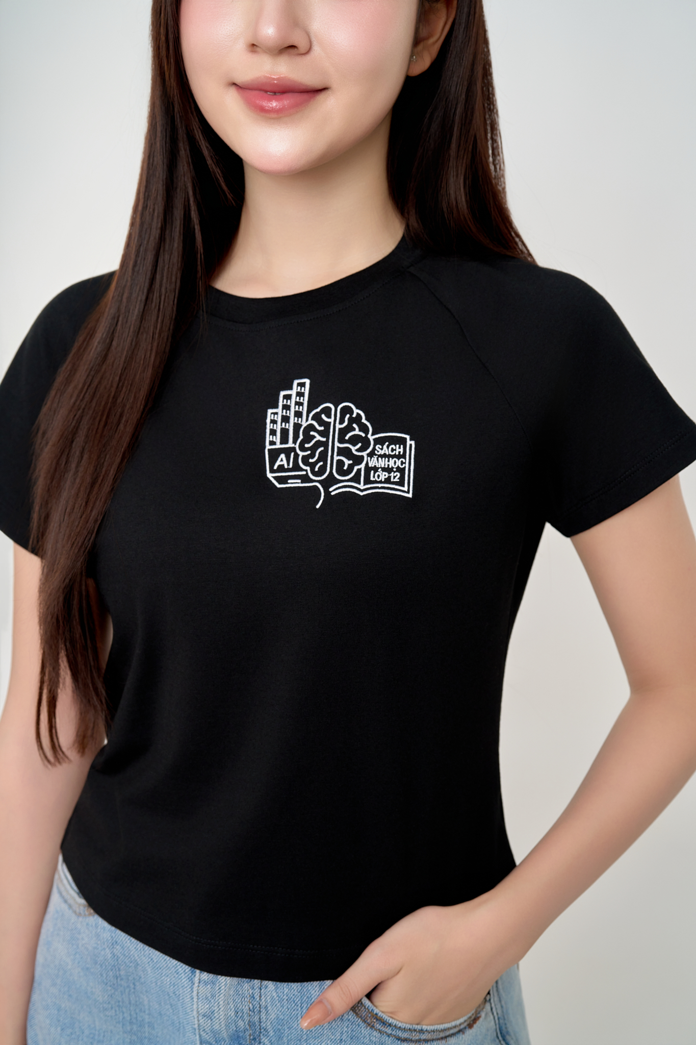 Áo Thun Nữ Bamboo Cổ Tròn Tay Raglan Năng Động