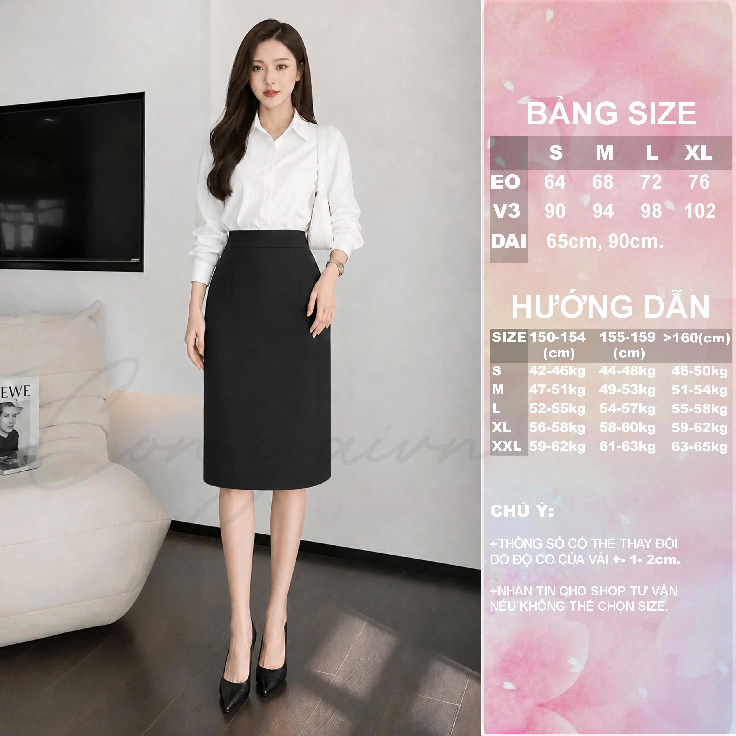 Chân Váy Cạp Cao Dáng Suông CV45 Vải Dày Đứng Form Tôn Dáng