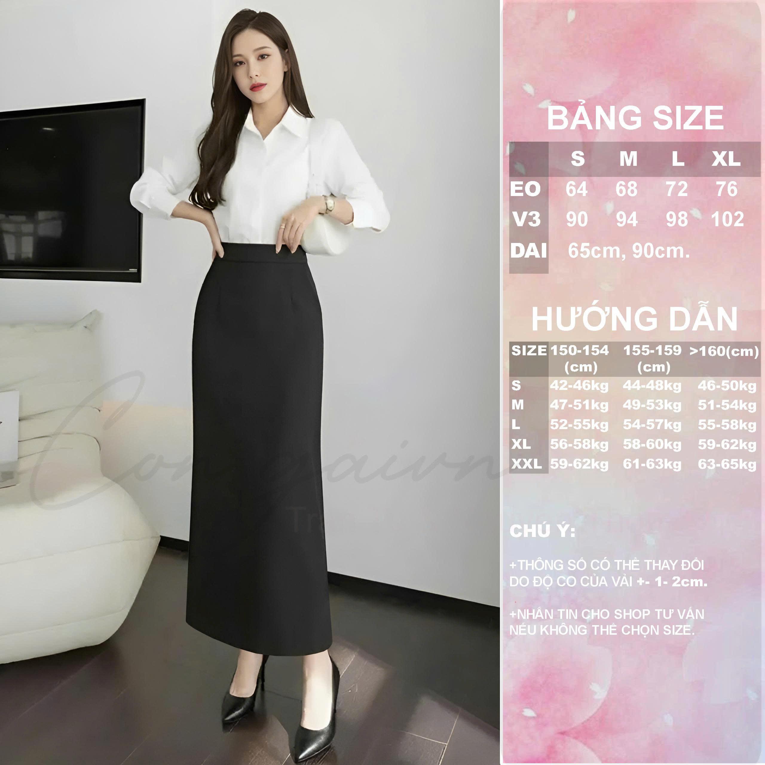 Chân Váy Cạp Cao Dáng Suông CV45 Vải Dày Đứng Form Tôn Dáng