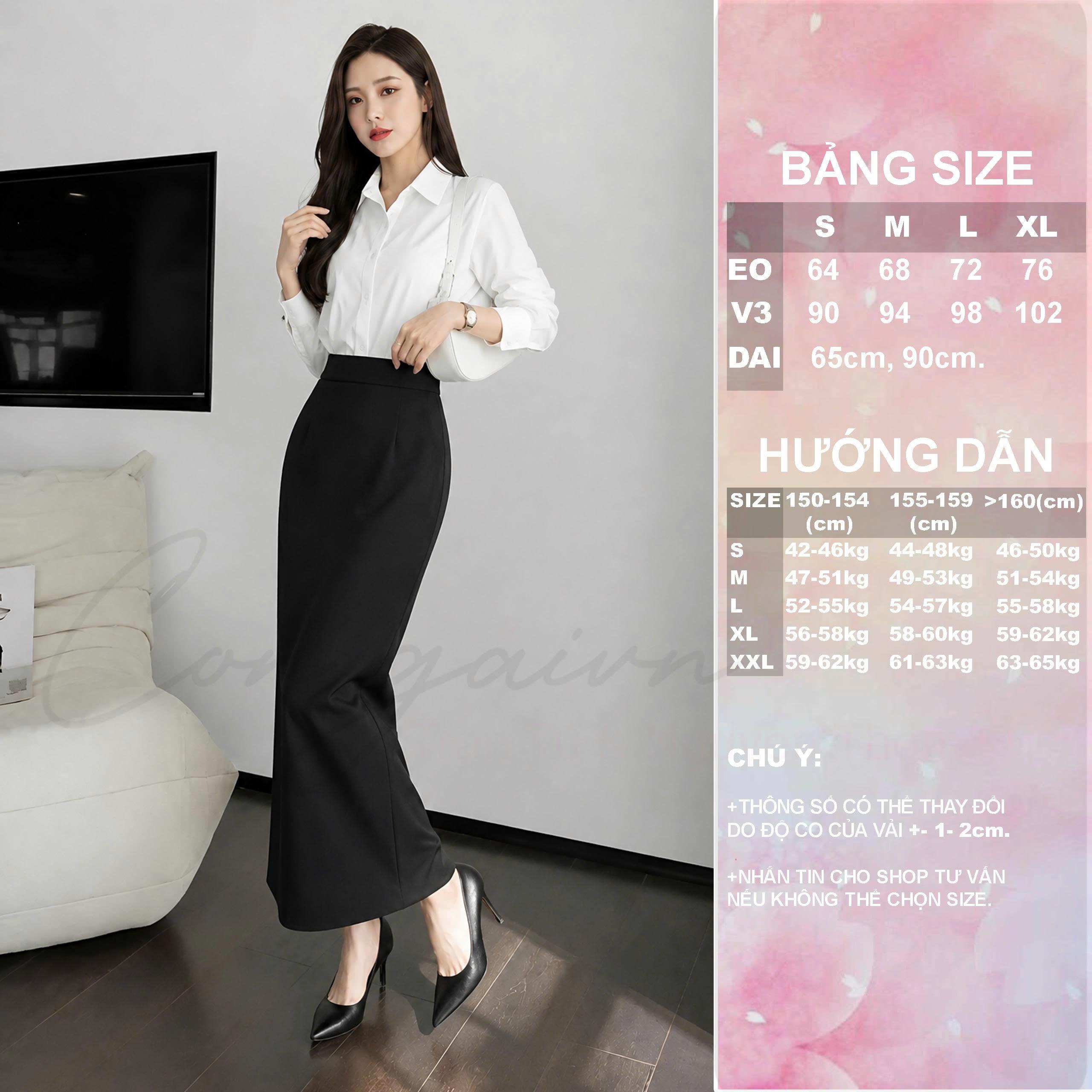 Chân Váy Cạp Cao Dáng Suông CV45 Vải Dày Đứng Form Tôn Dáng