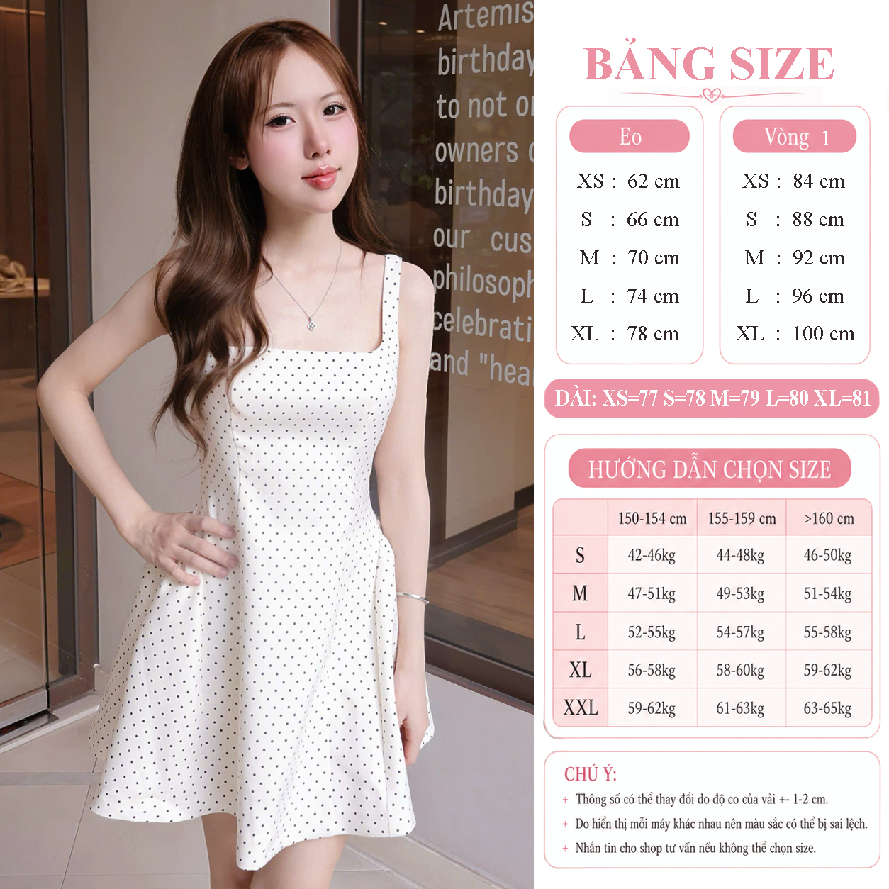 Váy 2 Dây Chấm Bi VAY3 Dáng Xòe 2 Lớp Dây Vai Buộc Nơ