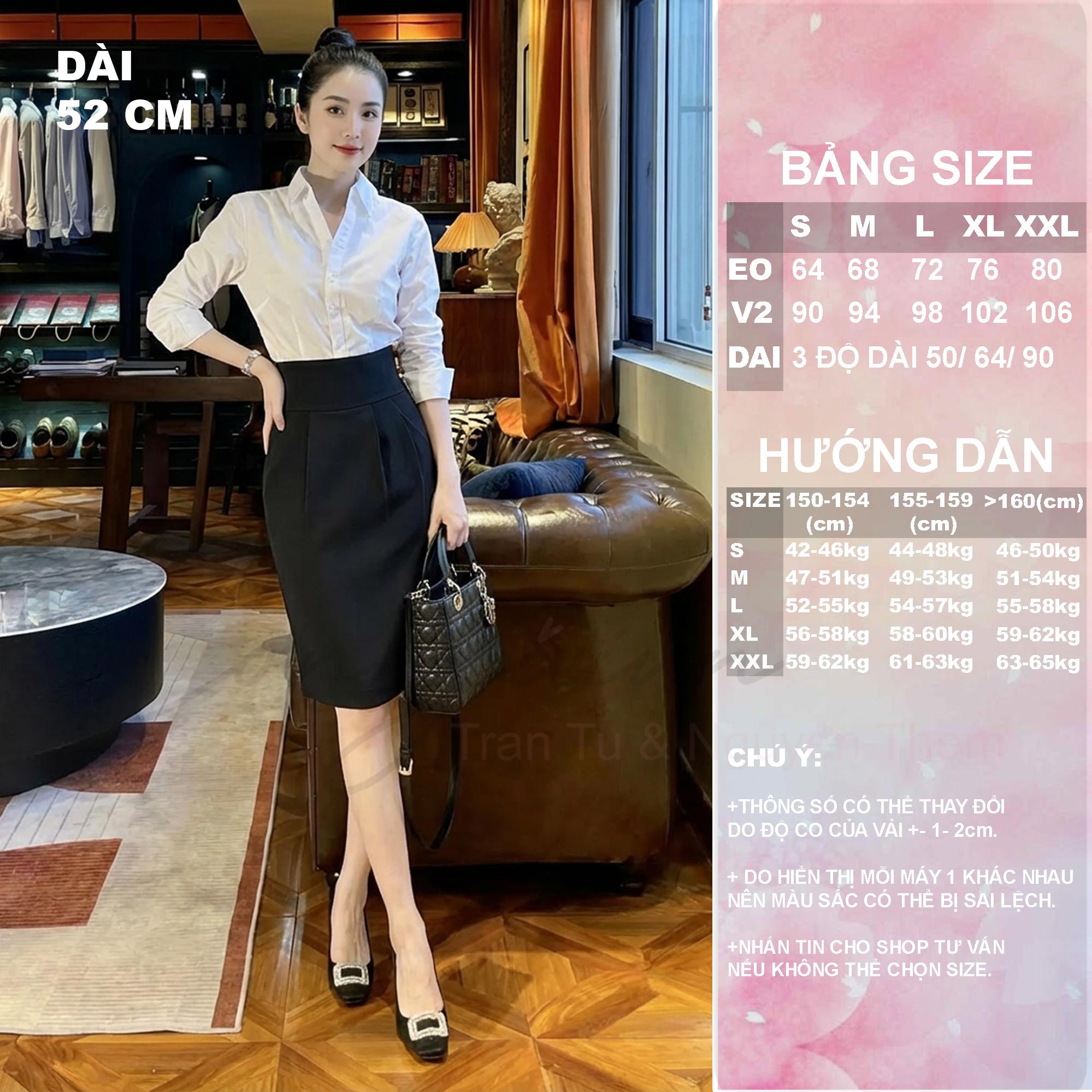 Chân Váy Dáng Suông CV39 Cạp Cao 9cm Có 3 Độ Dài Lựa Chọn