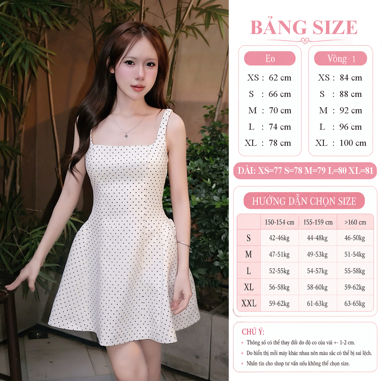 Váy 2 Dây Chấm Bi VAY3 Dáng Xòe 2 Lớp Dây Vai Buộc Nơ
