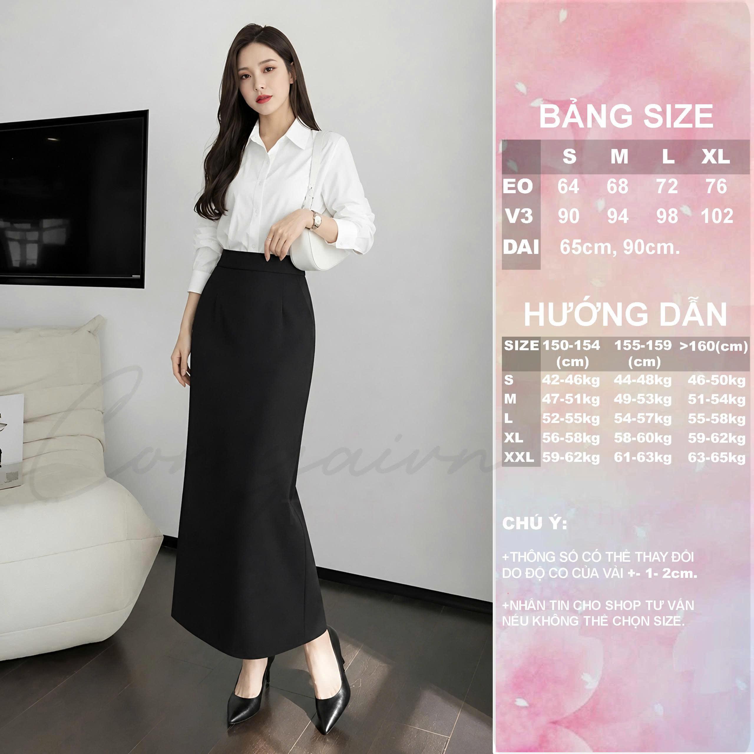 Chân Váy Cạp Cao Dáng Suông CV45 Vải Dày Đứng Form Tôn Dáng