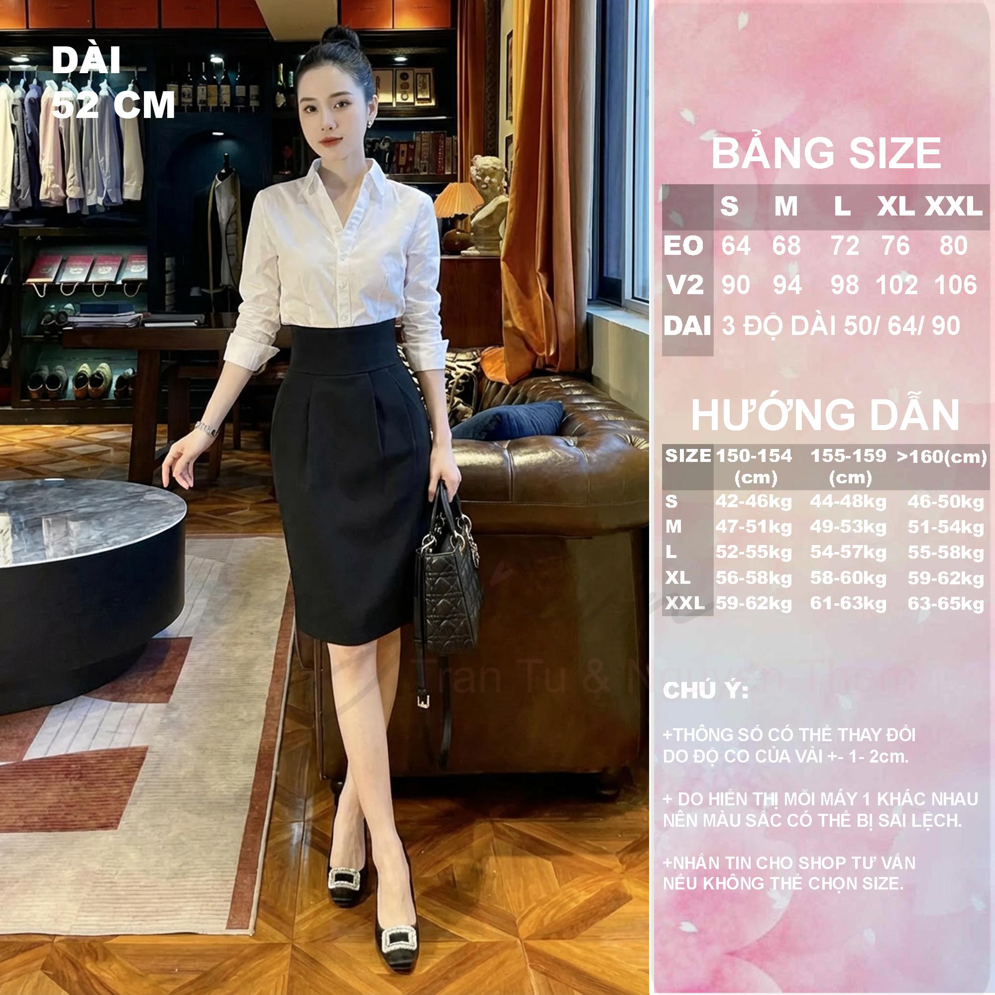 Chân Váy Dáng Suông CV39 Cạp Cao 9cm Có 3 Độ Dài Lựa Chọn