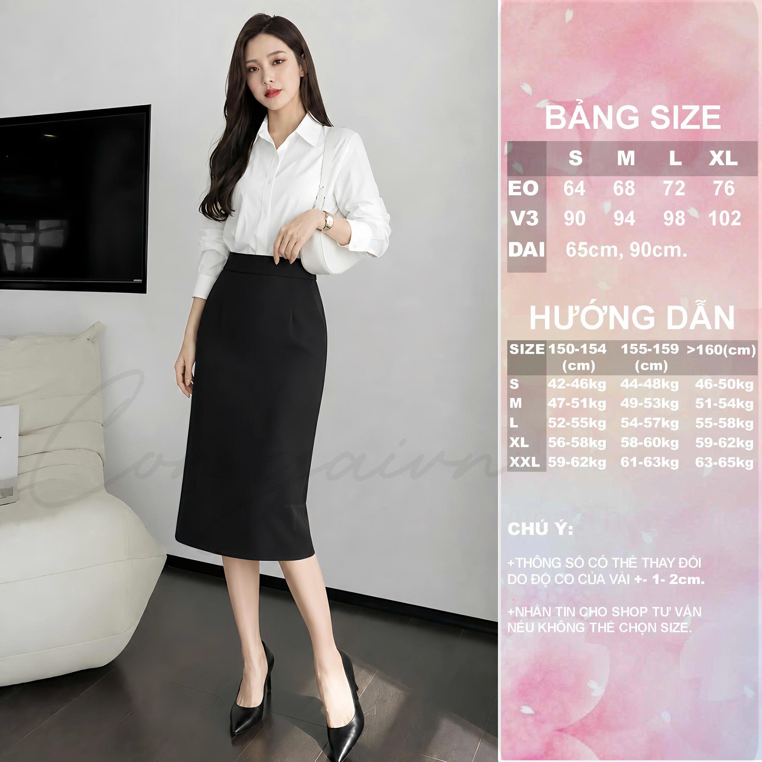 Chân Váy Cạp Cao Dáng Suông CV45 Vải Dày Đứng Form Tôn Dáng