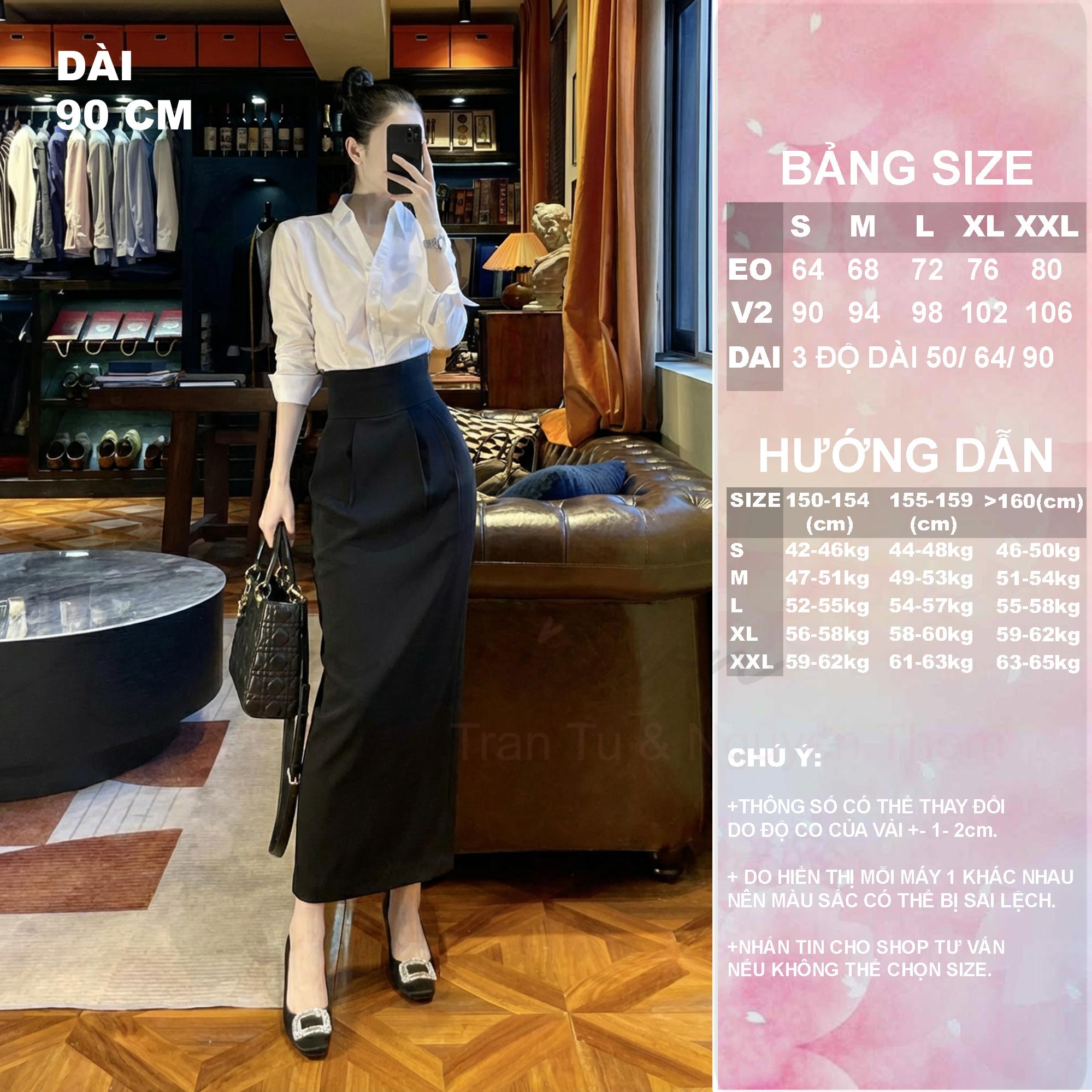 Chân Váy Dáng Suông CV39 Cạp Cao 9cm Có 3 Độ Dài Lựa Chọn