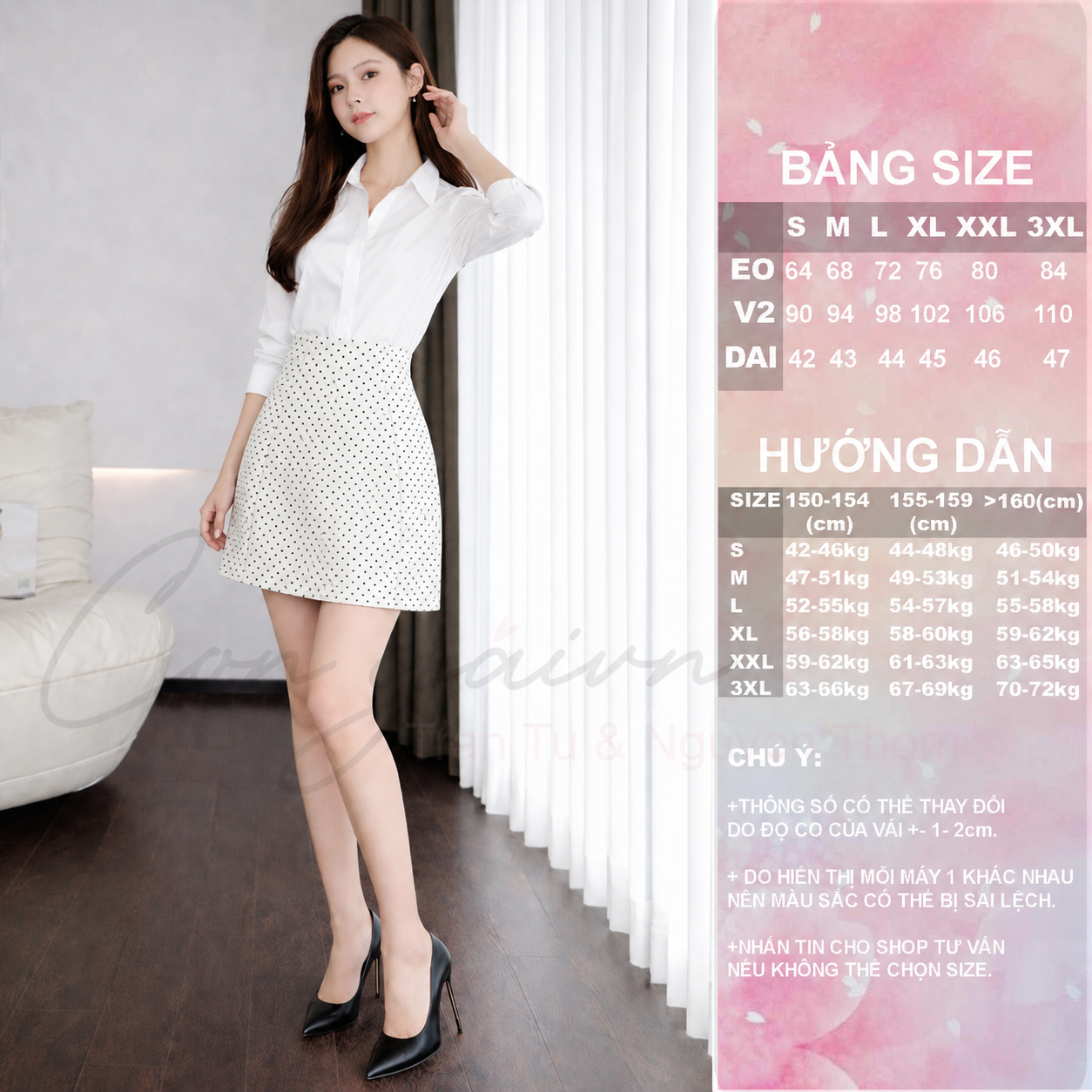 Chân Váy Chữ A Ngắn CVA1 Cạp Cao Có Quần Bảo Hộ Vải Kate Dày Mềm