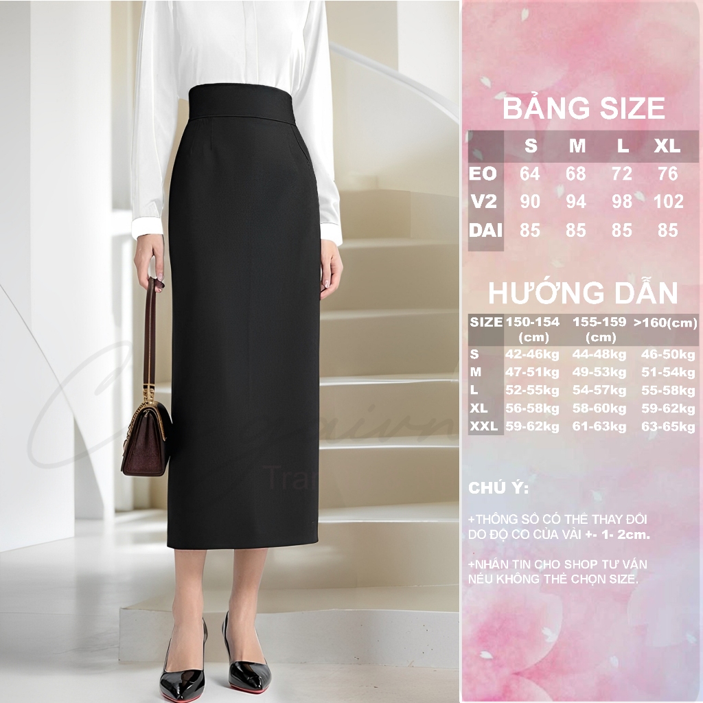 [ Congaivn ]Chân váy xuông, dáng dài, cạp cao 7,5cm tôn dáng,che bụng,CV34 chất đẹp dày dặn.