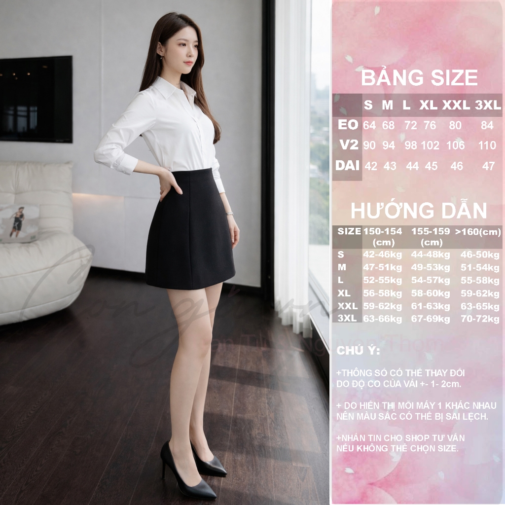 Chân Váy Chữ A Ngắn CVA1 Cạp Cao Có Quần Bảo Hộ Vải Kate Dày Mềm