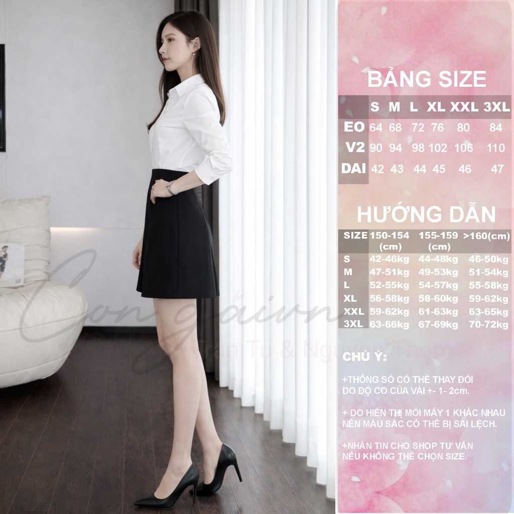 Chân Váy Chữ A Ngắn CVA1 Cạp Cao Có Quần Bảo Hộ Vải Kate Dày Mềm