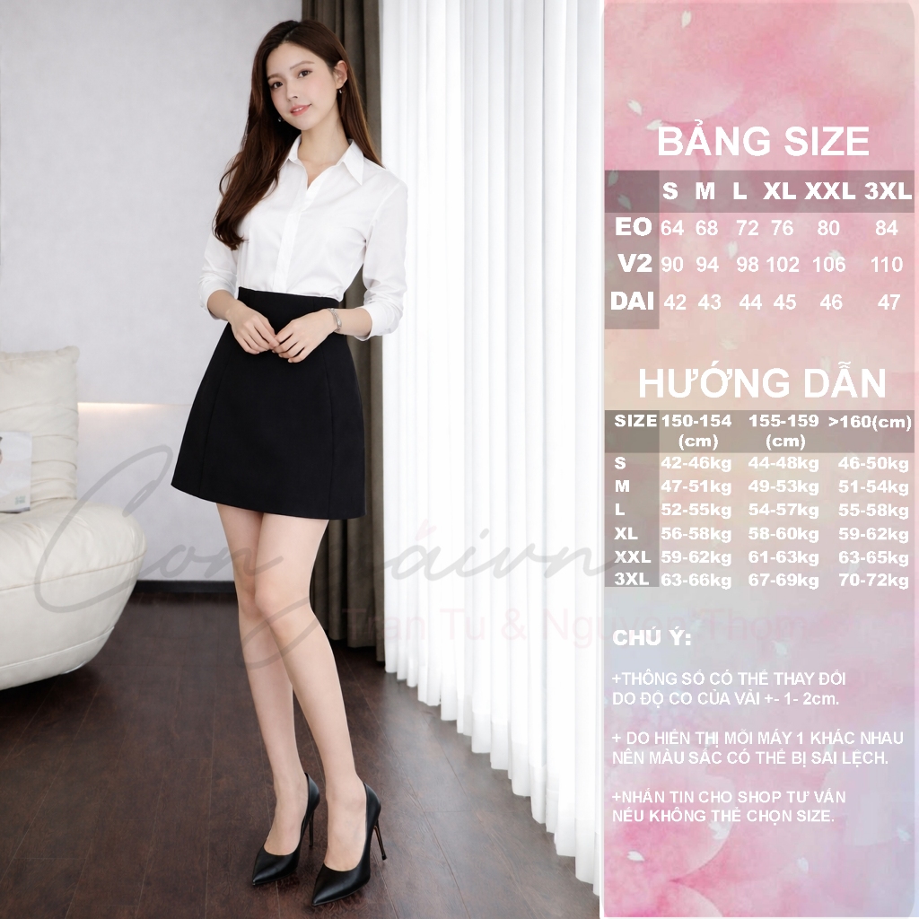 Chân Váy Chữ A Ngắn CVA1 Cạp Cao Có Quần Bảo Hộ Vải Kate Dày Mềm