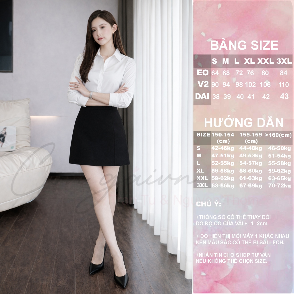 Chân Váy Chữ A Ngắn CVA2 Vải Kate Dày Mềm Có Quần Bảo Hộ