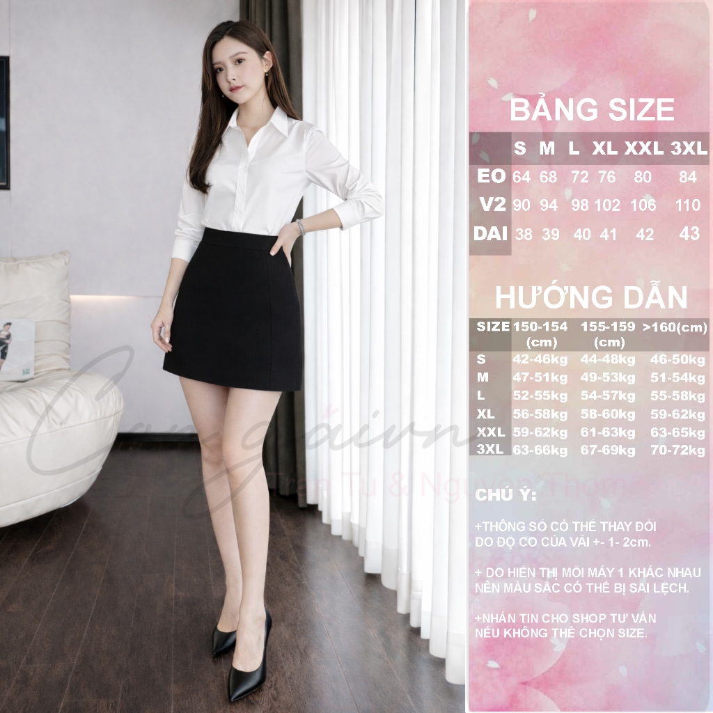 Chân Váy Chữ A Ngắn CVA2 Vải Kate Dày Mềm Có Quần Bảo Hộ