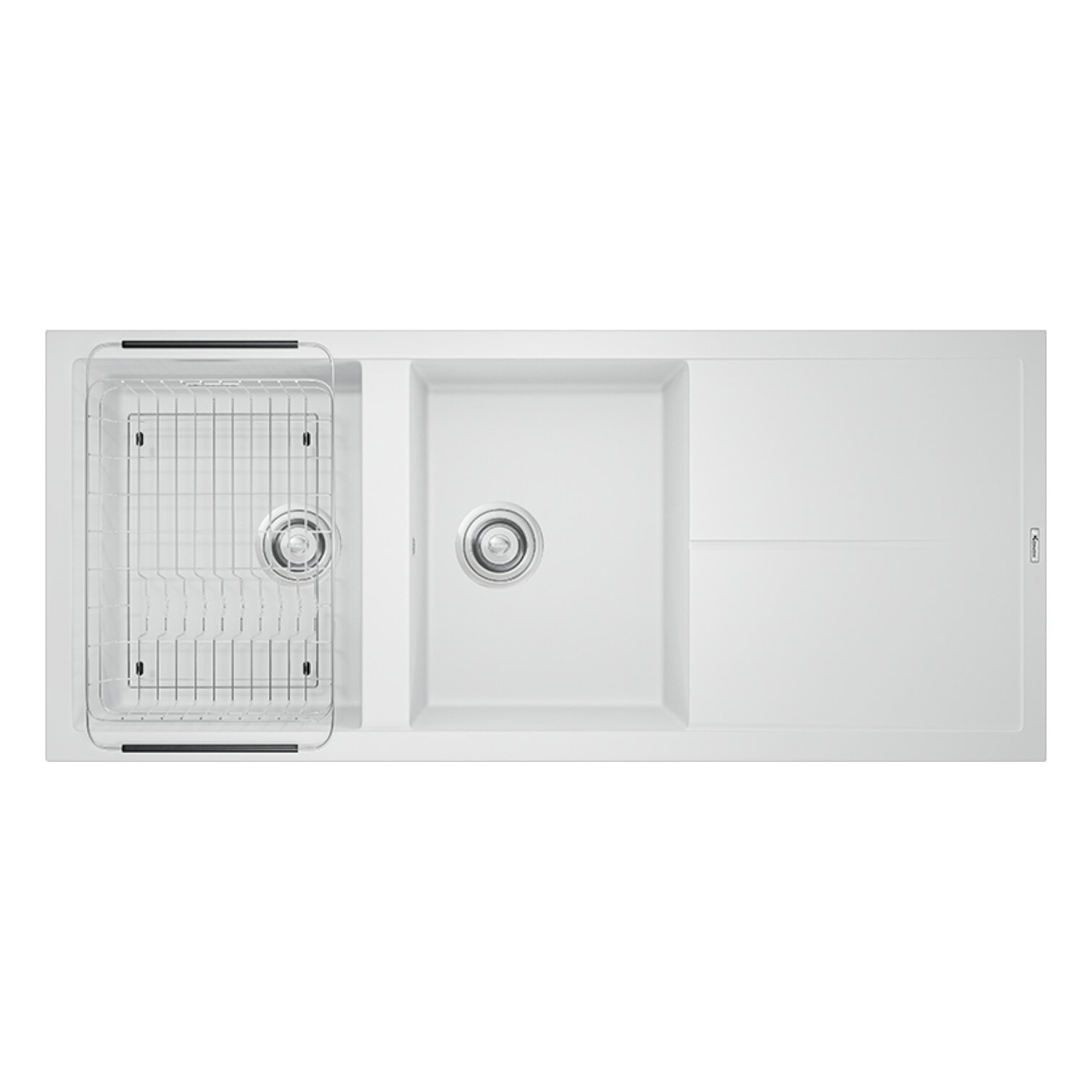 Chậu rửa bát đá Livello Smart 1160 White Silver