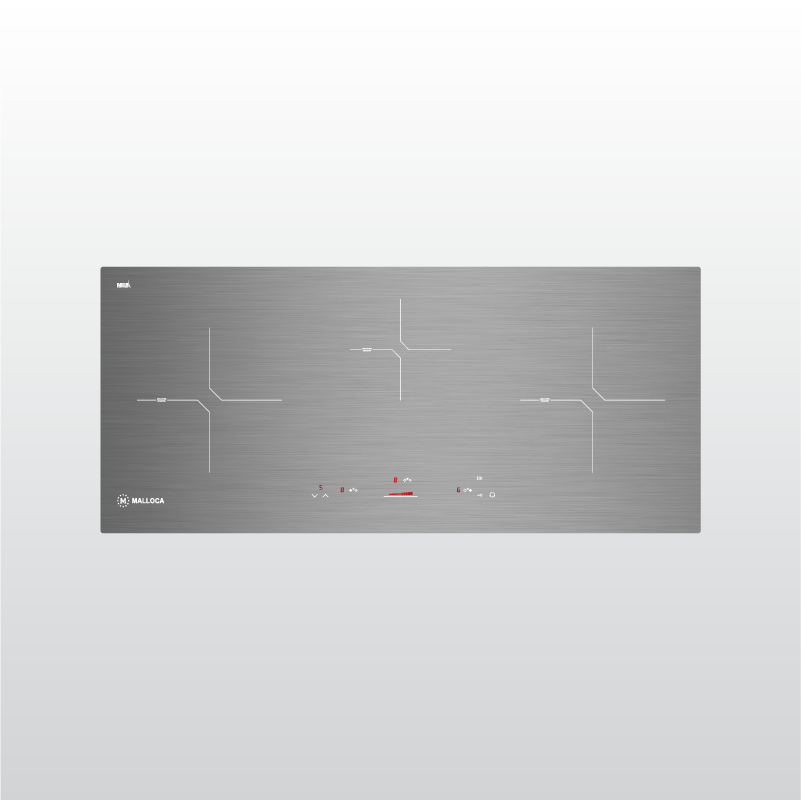 Bếp từ Malloca MH-03IS (Ver. 2020) hiệu ứng kim loại - 3 vùng nấu sang trọng