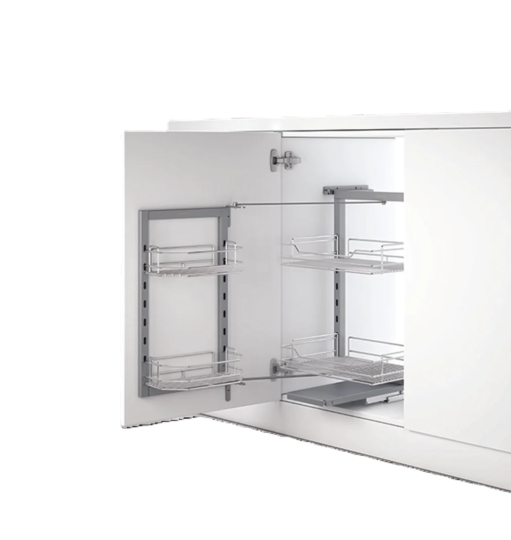 Rổ tủ đồ khô Hafele DOLCE 548.65.006 | 2 Tầng Inox 304 Cánh Mở Xoay