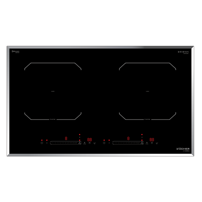 Bếp từ đôi KOCHER DI-608SE - Nhập khẩu Malaysia - Inverter tiết kiệm điện