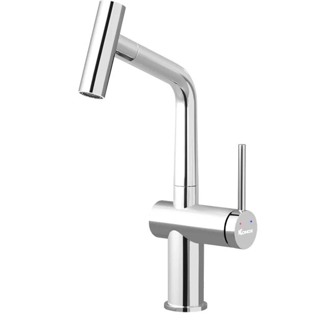 Vòi rửa bát Konox Volta Chrome - Dây rút nóng lạnh